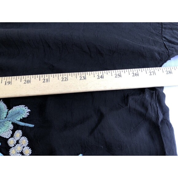 JOHNNY WAS Merielle Blouse Black Embroidered Tunic Top Size Large - Picture 15 of 15